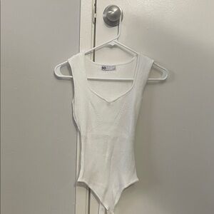 SO White Sleeveless Bodysuit